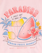 Girls 2-Piece Fruit Print Loose Fit Pajamas, image 2 of 3 slides