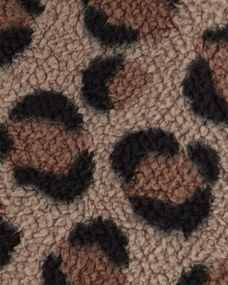 Toddler Leopard Zip-Up Fleece Hoodie, image 2 of 3 slides