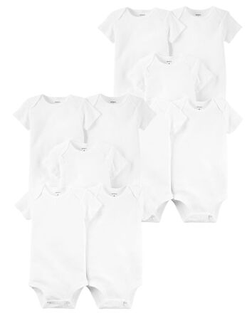 Baby 10-Pack Short Sleeve Cotton Bodysuits Set, 