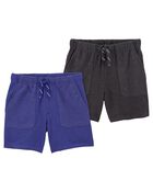 Kid 2-Pack Pull-On French Terry Shorts, image 1 of 6 slides