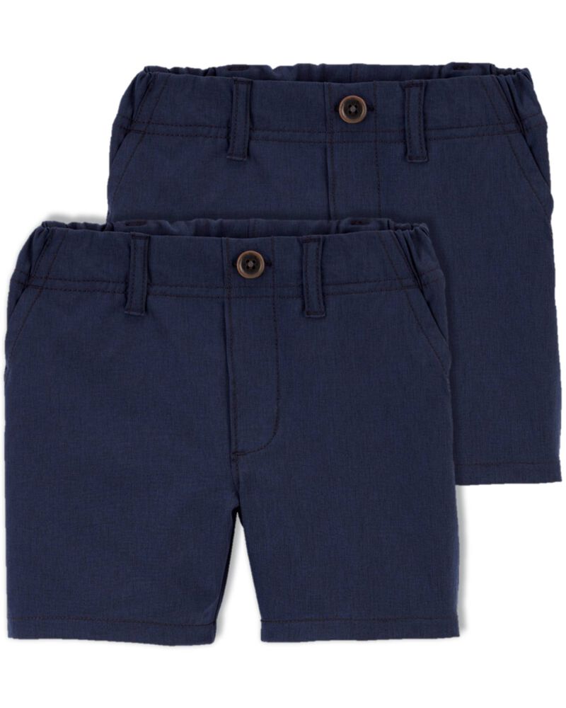 Toddler 2-Pack Lightweight Uniform Shorts in Quick Dry Active Poplin, image 1 of 2 slides