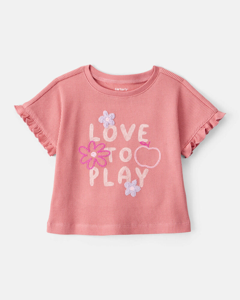 Baby Girl Love To Play Short-Sleeve Graphic Tee - Pink, image 1 of 4 slides