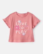 Baby Girl Love To Play Short-Sleeve Graphic Tee - Pink, image 1 of 4 slides