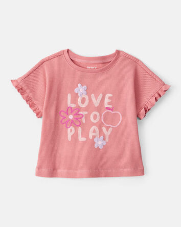 Baby Girl Love To Play Short-Sleeve Graphic Tee - Pink, 