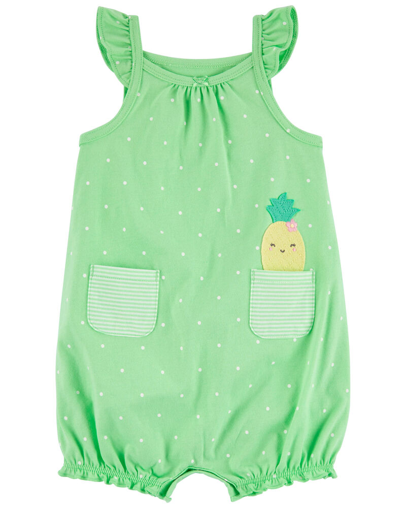 Baby Pineapple Cotton Romper, image 1 of 3 slides