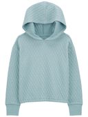 Blue - Kid Quilted Double Knit Hoodie 