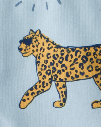 Toddler 2-Piece Leopard Loose Fit Coat-Style Pajamas - Blue, 