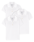 Toddler 3-Pack Pique Uniform Polo Shirts -  White, image 1 of 3 slides