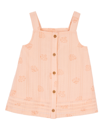 Toddler Seashell Cotton Tank - Coral, 