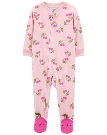 Baby 1-Piece Cherry Fleece Footie Pajamas, 