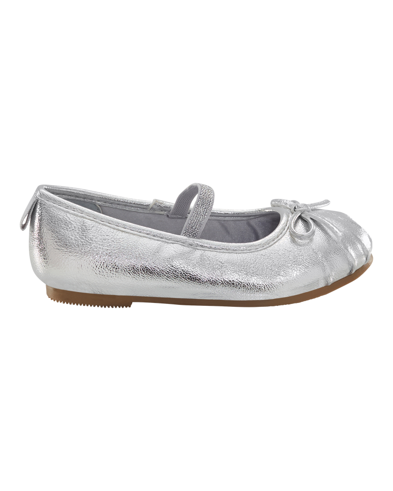 Toddler Ballet Slippers - Silver, image 2 of 7 slides