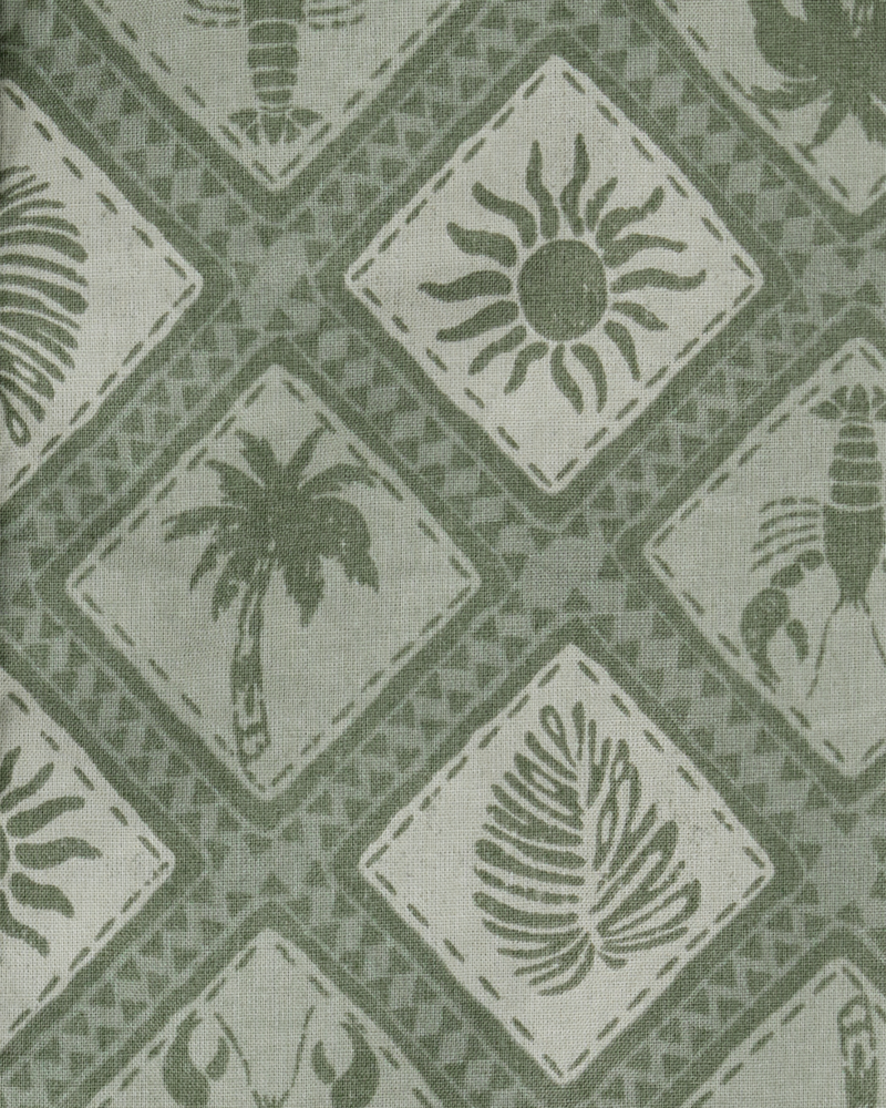 Baby Tile Print Button-Down Shirt - Green, image 2 of 3 slides