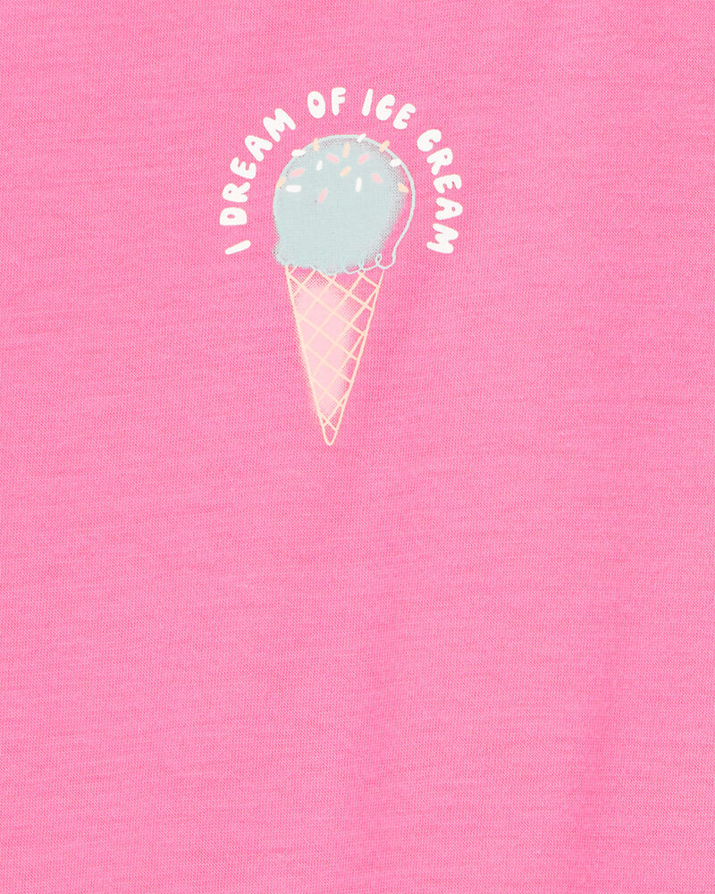 Girls 2-Pack Ice Cream Floral Nightgowns - Pink, image 2 of 4 slides