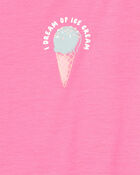 Girls 2-Pack Ice Cream Floral Nightgowns - Pink, image 2 of 4 slides