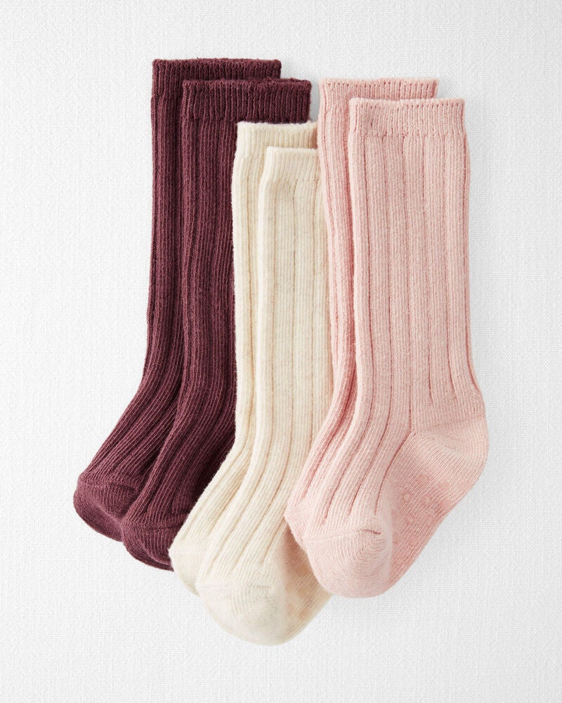 Baby 3-Pack Knee-High Slip Resistant Socks, image 1 of 3 slides