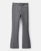 Kid Solid Cotton Flare Stretch Leggings - Grey, image 1 of 4 slides