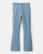 Kid Solid Cotton Flare Stretch Leggings - Blue, image 2 of 4 slides