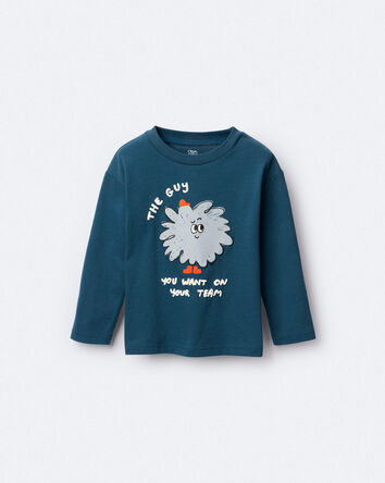 Toddler Boy Squish Character Long-Sleeve Relaxed Graphic Tee - Deep Teal, 