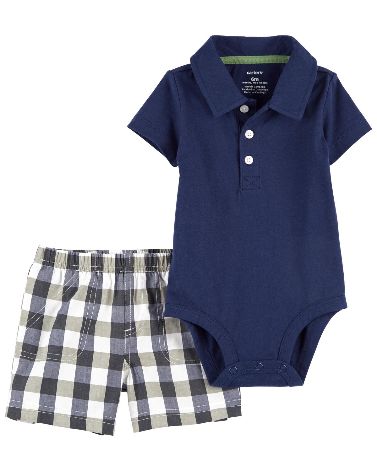 Multi Baby 2-Piece Polo Bodysuit & Short Set | carters.com