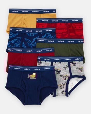 Toddler Boy 7-Pack Construction Print Brief Underwear, 