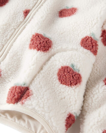 Baby Recycled Sherpa Jacket in Apple Print, 