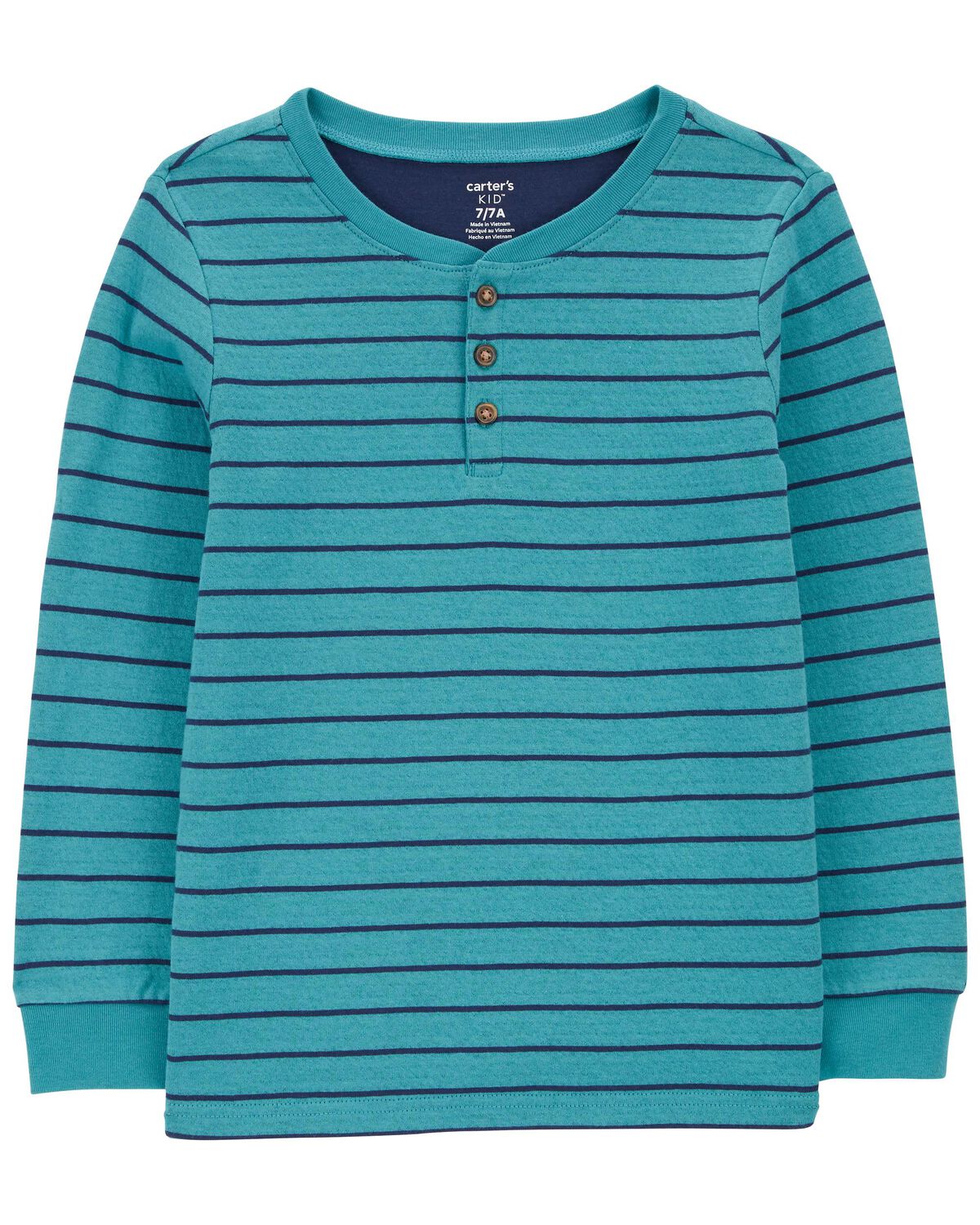 Blue Kid Striped LongSleeve Henley