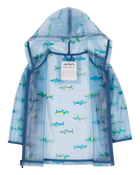 Toddler Shark Translucent Rain Jacket - Blue, image 2 of 3 slides