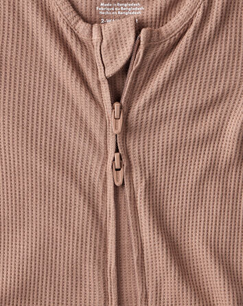 Baby Solid PurelySoft Long-Sleeve 2-Way Zip Sleep & Play Pajamas - Brown, 