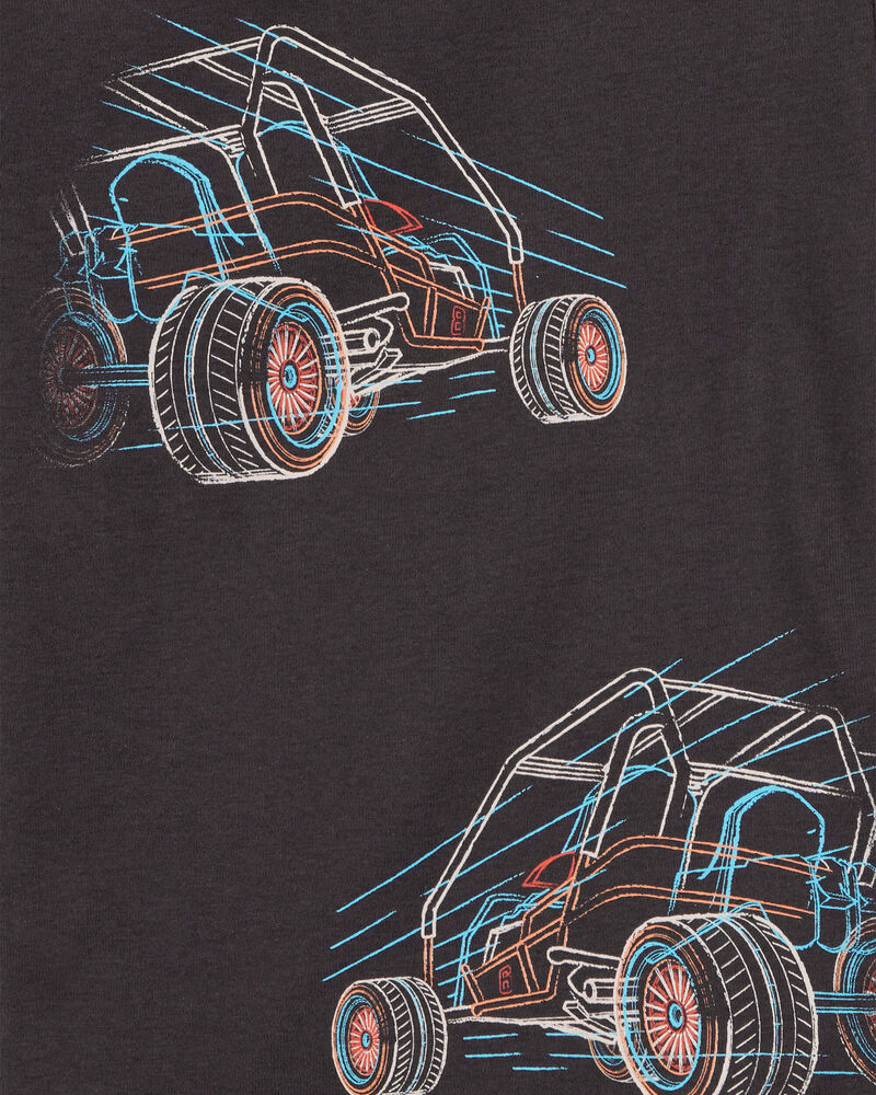 Boys 4-Piece Race Car 100% Snug Fit Cotton Pajamas - Black/Khaki, image 2 of 4 slides