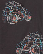 Boys 4-Piece Race Car 100% Snug Fit Cotton Pajamas - Black/Khaki, image 2 of 4 slides