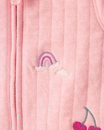 Baby 3-Piece Fruit Embroidered Little Vest Set - Pink/Ivory, 