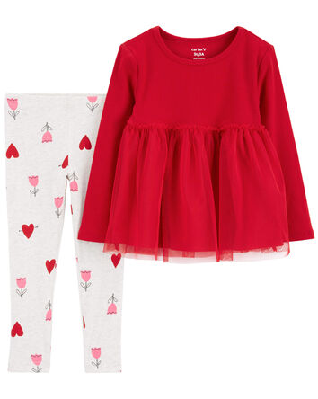 2-Piece Valentine's Day Top & Legging Set, 