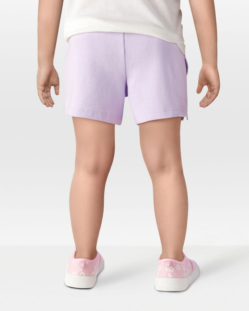 Toddler Girl Pull-On French Terry Shorts - Purple, image 3 of 6 slides