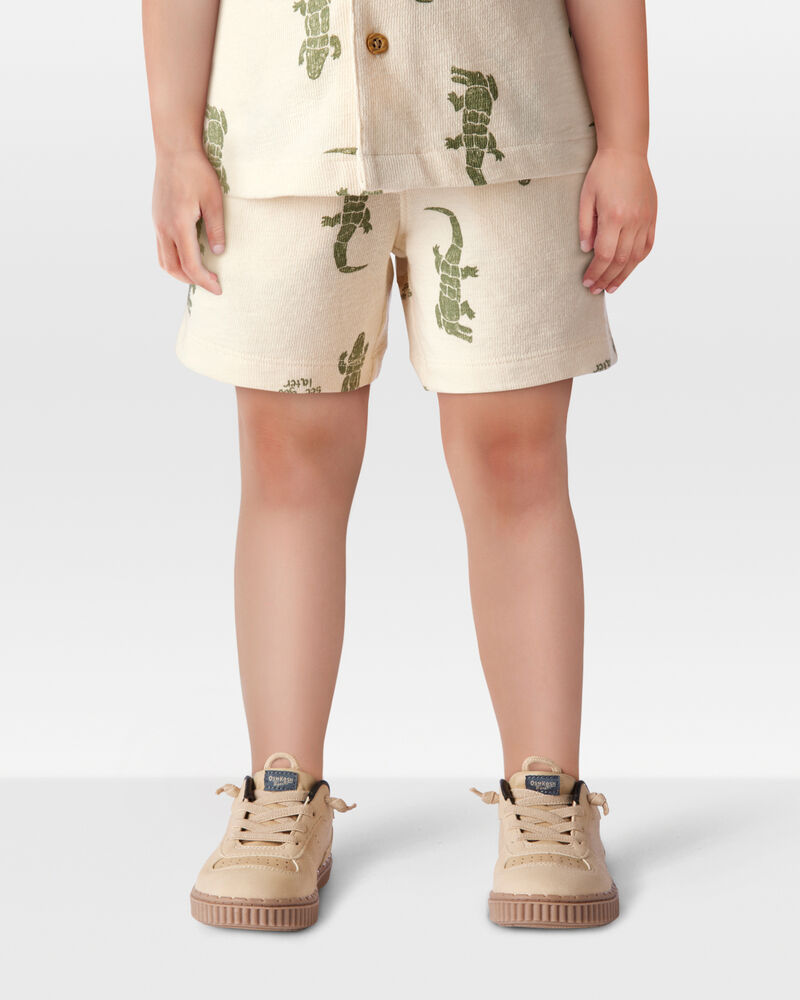 Toddler 2-Piece Alligator Button-Down Shirt & Pull-On Shorts Set, image 7 of 8 slides
