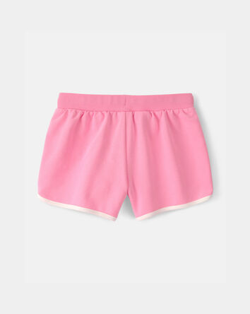 Girls French Terry Active Shorts - Pink, 