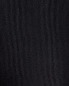 Kid Solid Cotton Ribbed Stretch Leggings - Black, image 3 of 4 slides