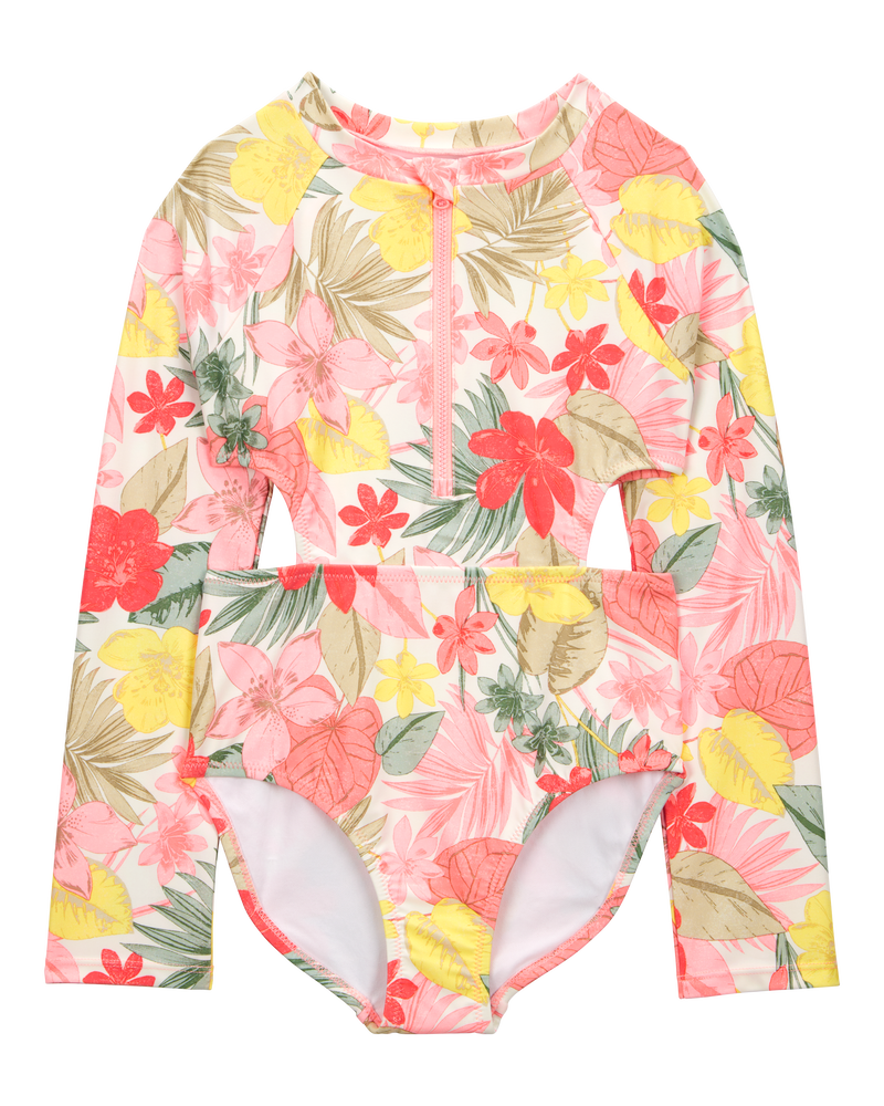 Kid 1-Piece Floral Rashguard, image 1 of 4 slides