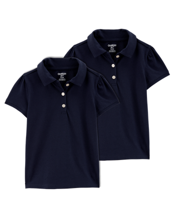 Toddler 2-Pack Pique Uniform Polo Shirts - Navy, 