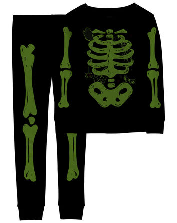 Kid 2-Piece Skeleton 100% Snug Fit Cotton Pajamas, 