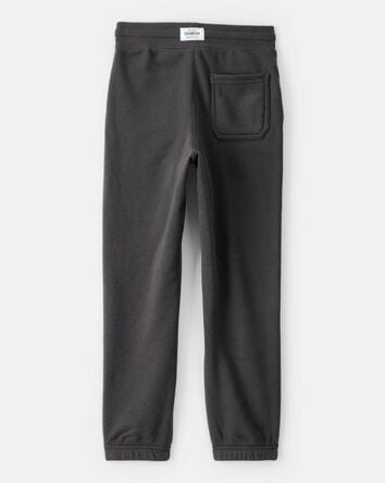 Boys Solid Fleece Drawstring Joggers - Black, 