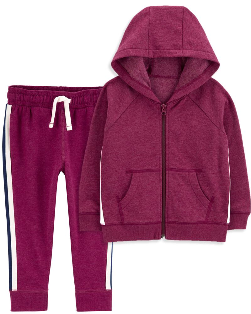 Toddler 2-Piece Zip-Up Fleece Hoodie & Pants Set, image 1 of 9 slides