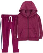 Toddler 2-Piece Zip-Up Fleece Hoodie & Pants Set, image 1 of 9 slides