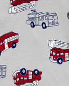 Toddler 4-Piece Firetruck 100% Snug Fit Cotton Pajamas, image 3 of 4 slides