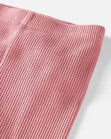 Baby Waffle Knit Pajamas Set Made with Organic Cotton in Dark Blush, 