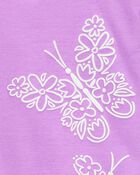 Kid 4-Piece Floral Butterfly Cotton Pajamas, image 5 of 7 slides