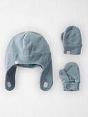 Winter Blue - Toddler 
2-Pack Recycled Fleece Hat and Mittens Set

