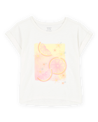 Kid 2-Piece Lemon Fashion Top & Striped Sun Shorts Set, image 2 of 6 slides
