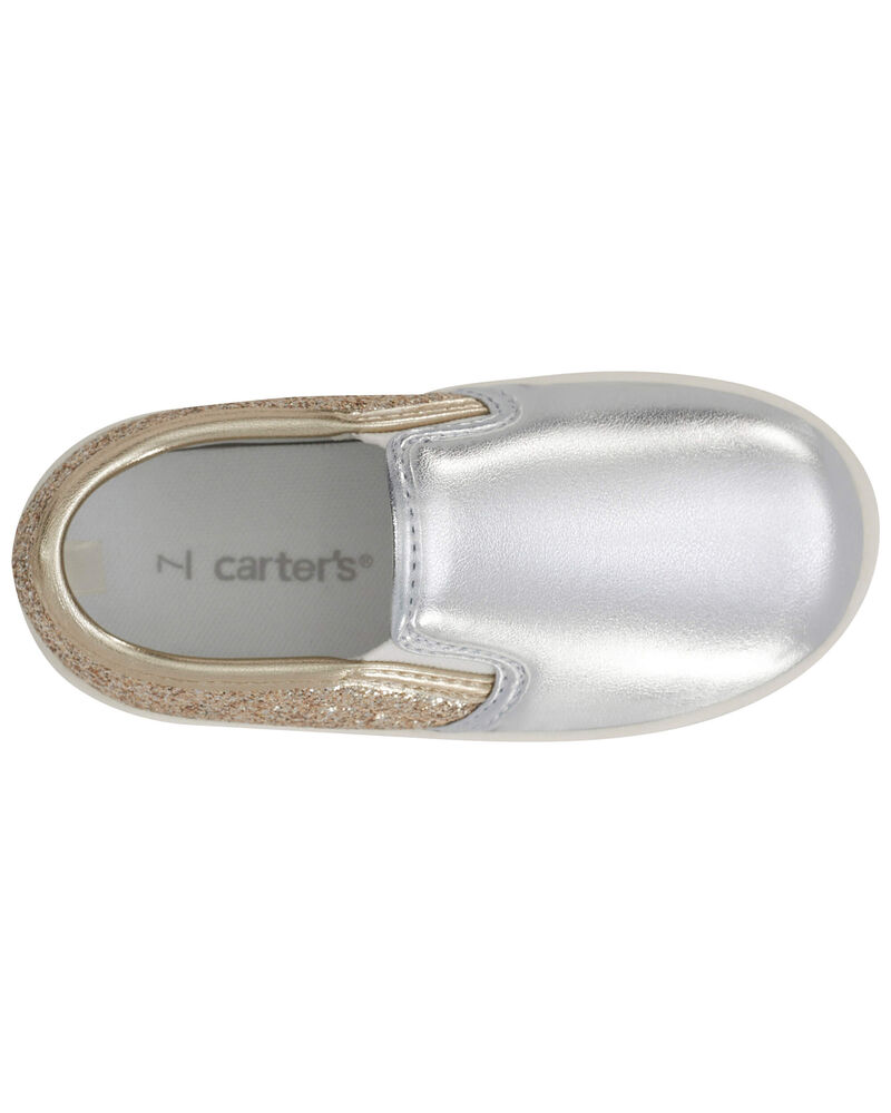 Toddler Metallic Slip-On Casual Shoes, image 4 of 7 slides