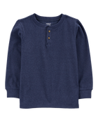 Kid Drop Needle Long-Sleeve Henley Tee, image 1 of 3 slides
