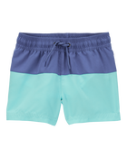 Toddler Boy Colorblock Swim Trunks - Green/Blue, image 1 of 4 slides